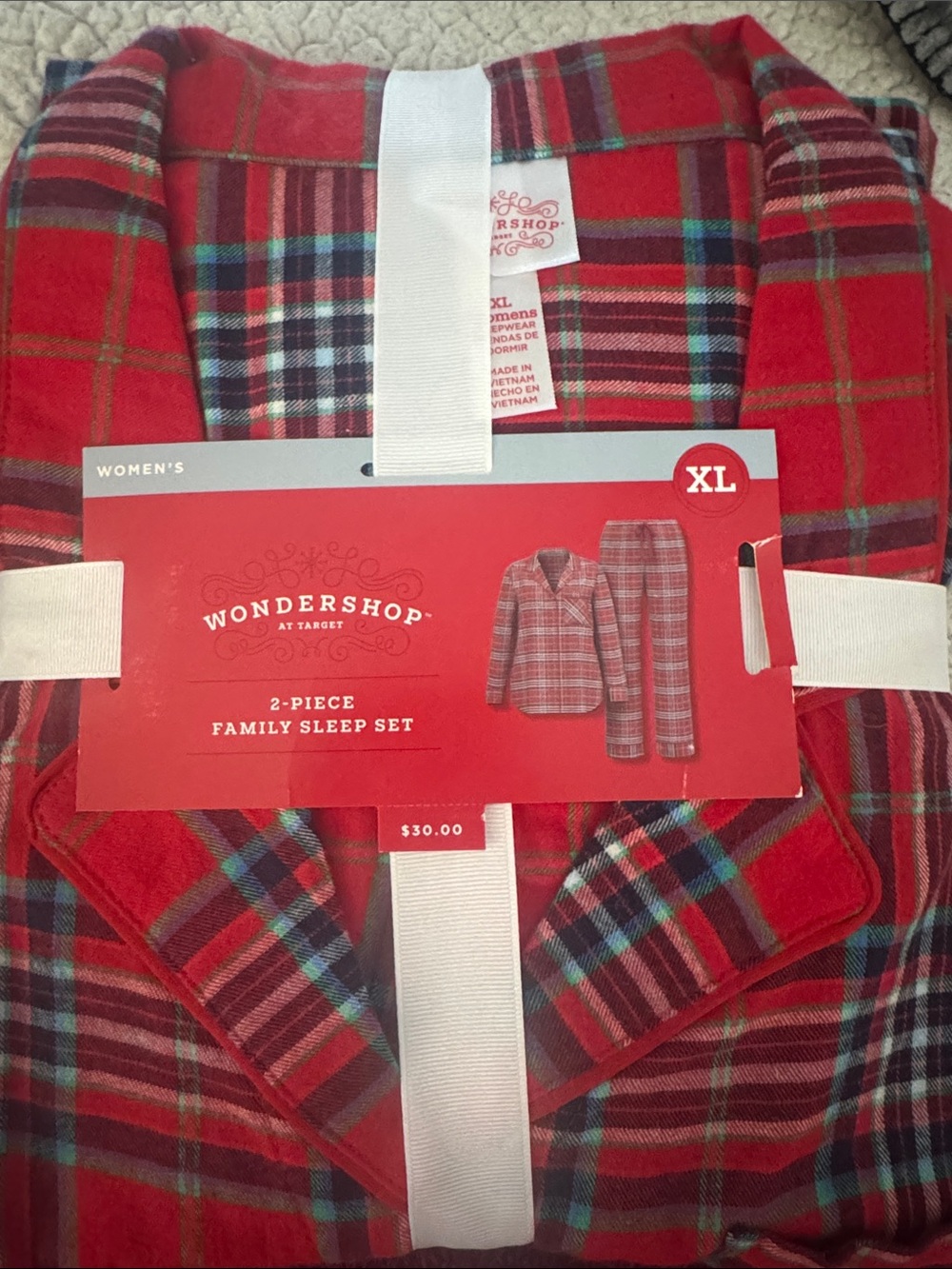 Wondershop Red Plaid Women's 2-Piece Pajama Set